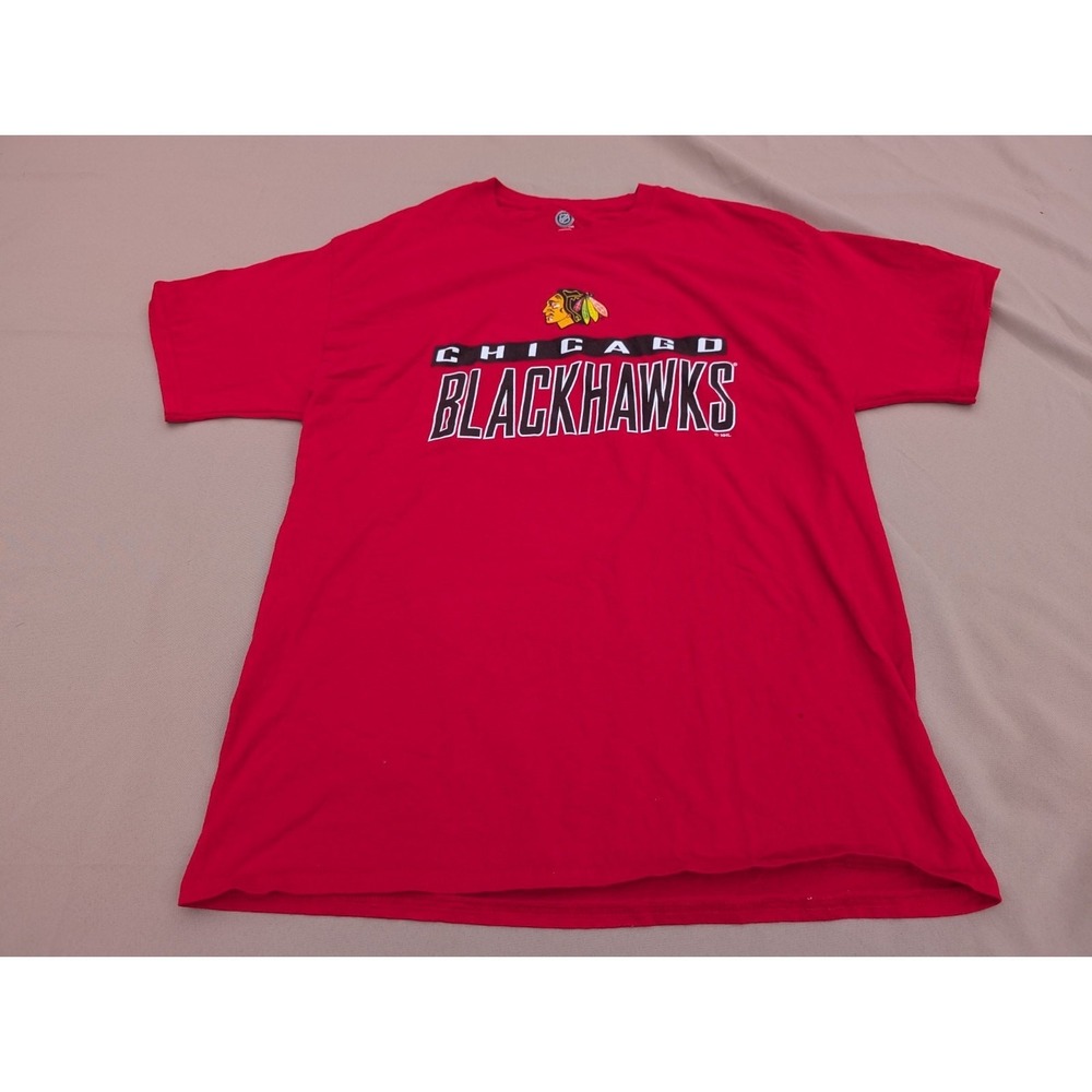 Chicago Blackhawks NHL Hockey Men's Red T-Shirt‎ Large Tee